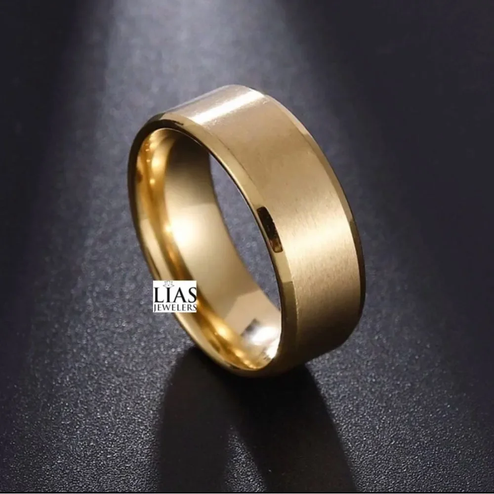 Men's Size 9 Satin Gold Wedding Band